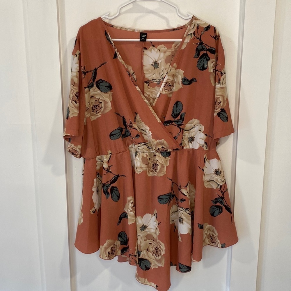 SHEIN floral peplum blouse